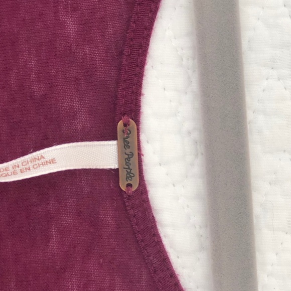 Free People Burgundy Flowy Top - Picture 4 of 4
